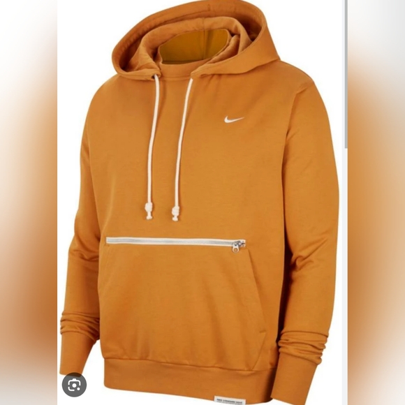 Like new! Yellow Nike DriFit Standard Issue thick hoodie with zipper pouch - Med - Picture 2 of 9